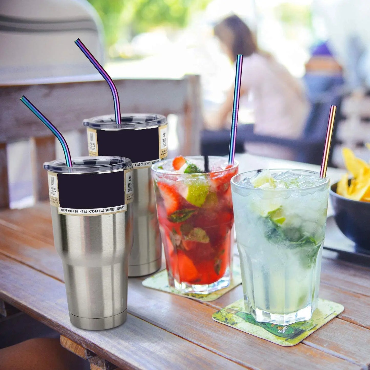 Rainbow Metal Straws