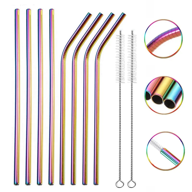 Rainbow Metal Straws