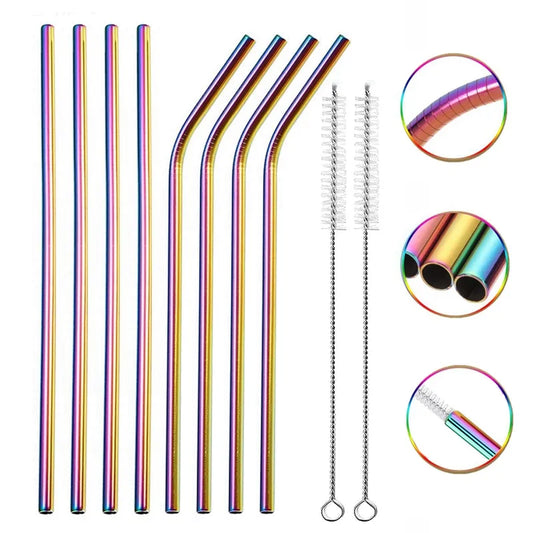 Rainbow Metal Straws