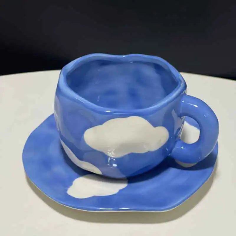 Cloud Handmade Mug with Saucer