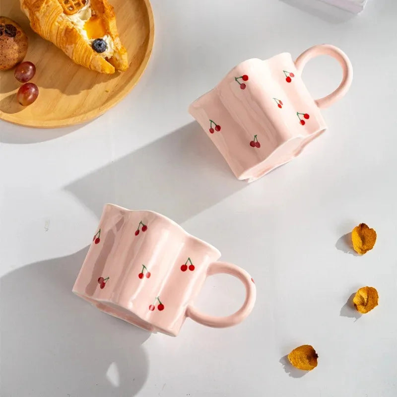 Hand-Painted Cherry Mug