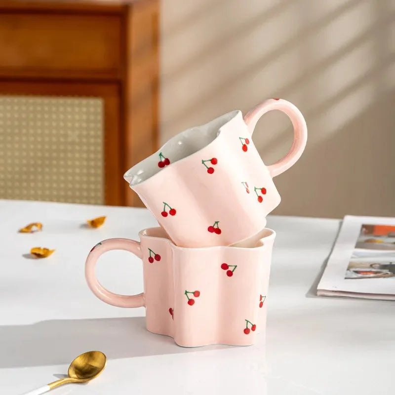 Hand-Painted Cherry Mug