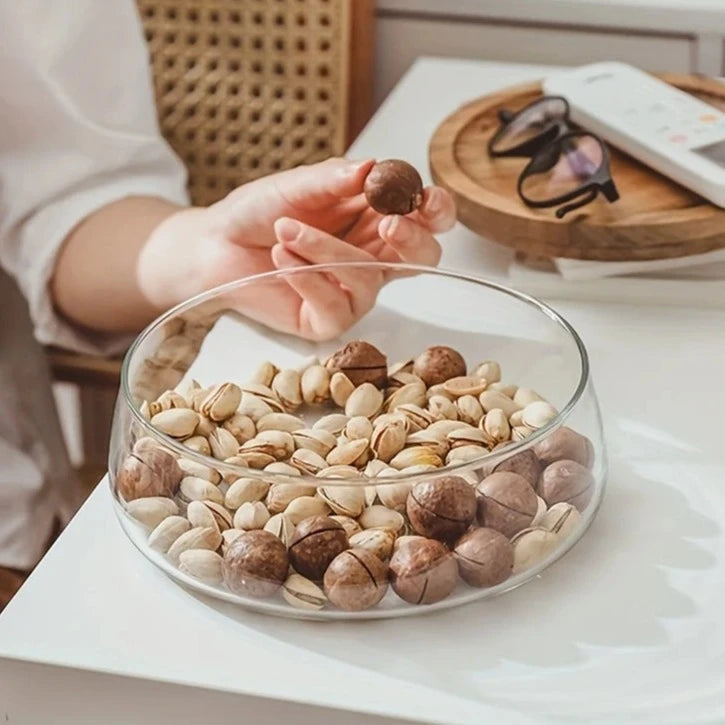 Wooden Trays Glass Bowl