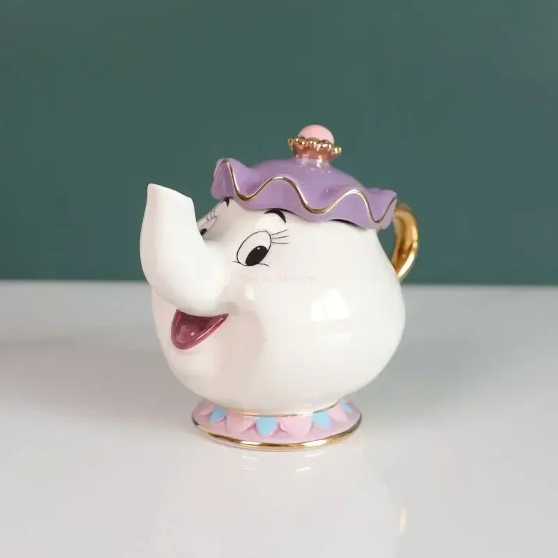 إبريق شاي ديزني لطيف الكرتون الجمال والوحش أواني القهوة القدح Mrs Potts Chip كوب فنجان شاي الأواني أطقم شاي واحدة هدية Droshipping