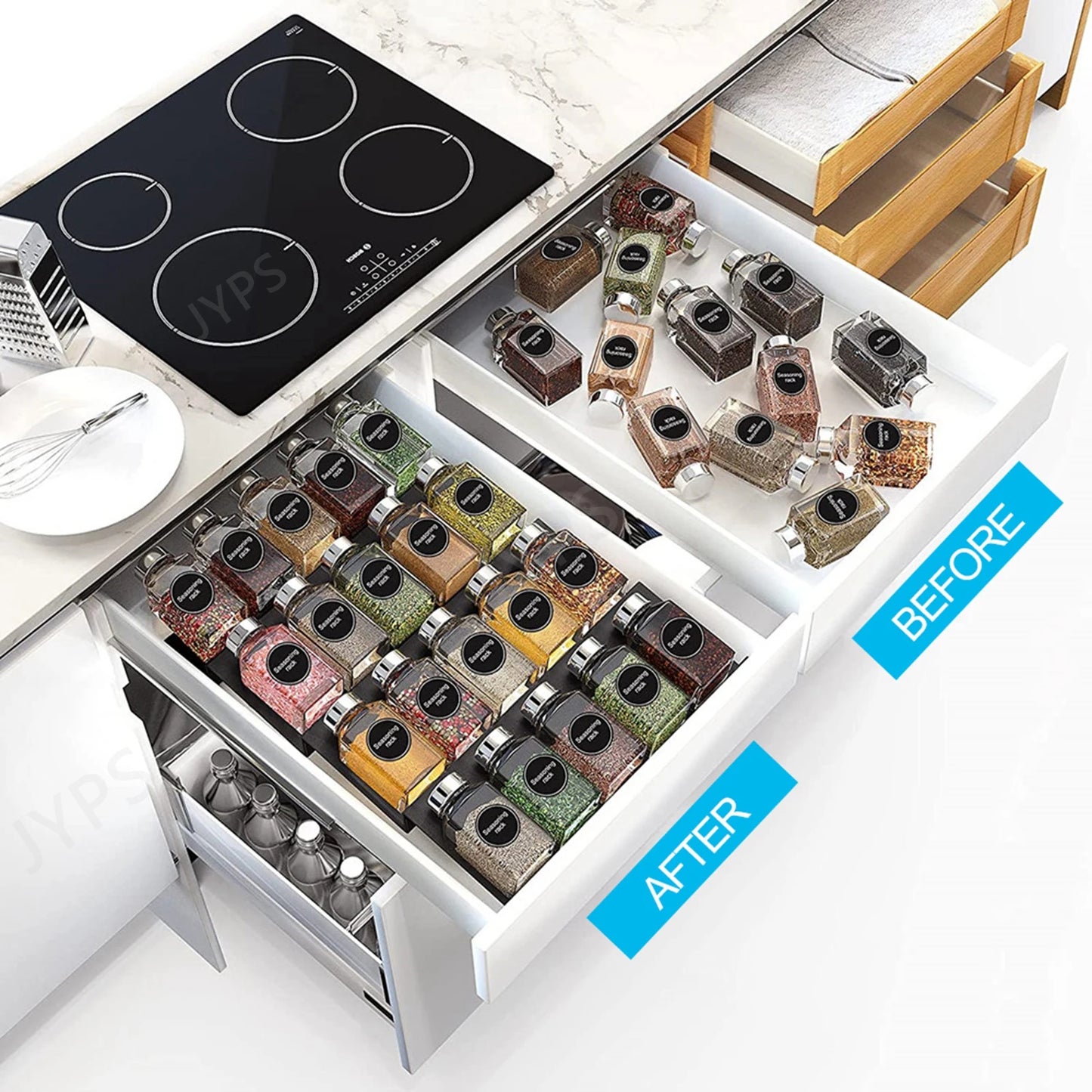 Expandable Spice Drawer Storage Rack