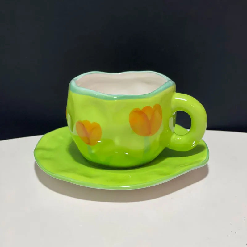 Cloud Handmade Mug with Saucer