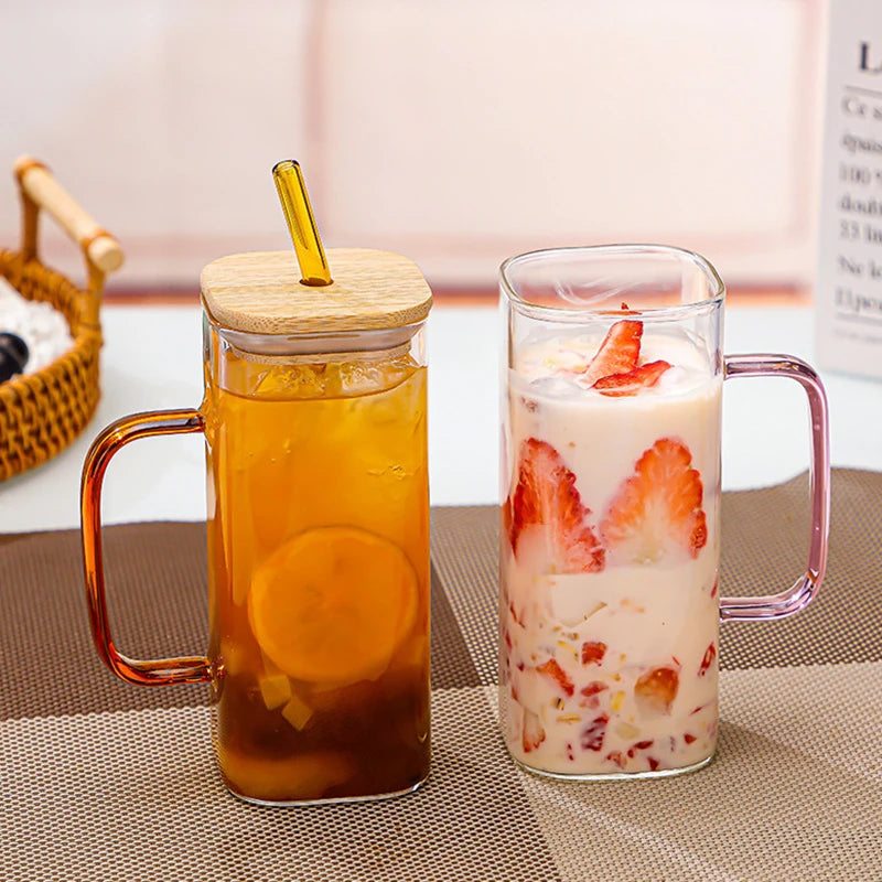 Square Mug With Lid And Straw