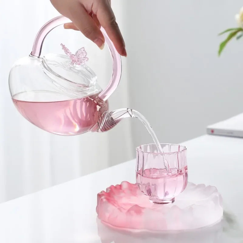 Pink Butterfly Tea Pot