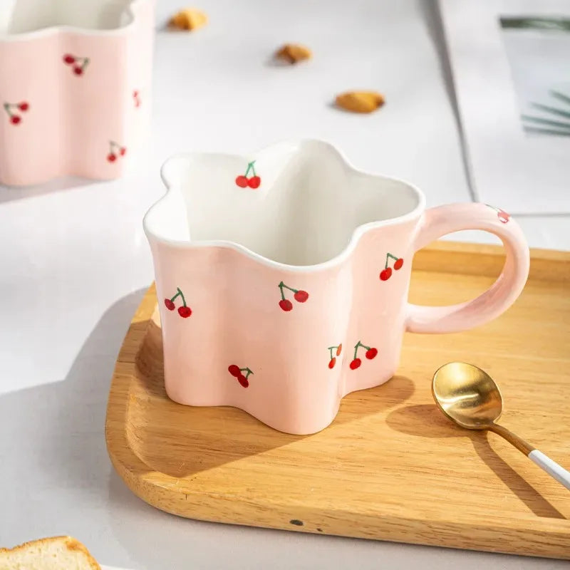 Hand-Painted Cherry Mug