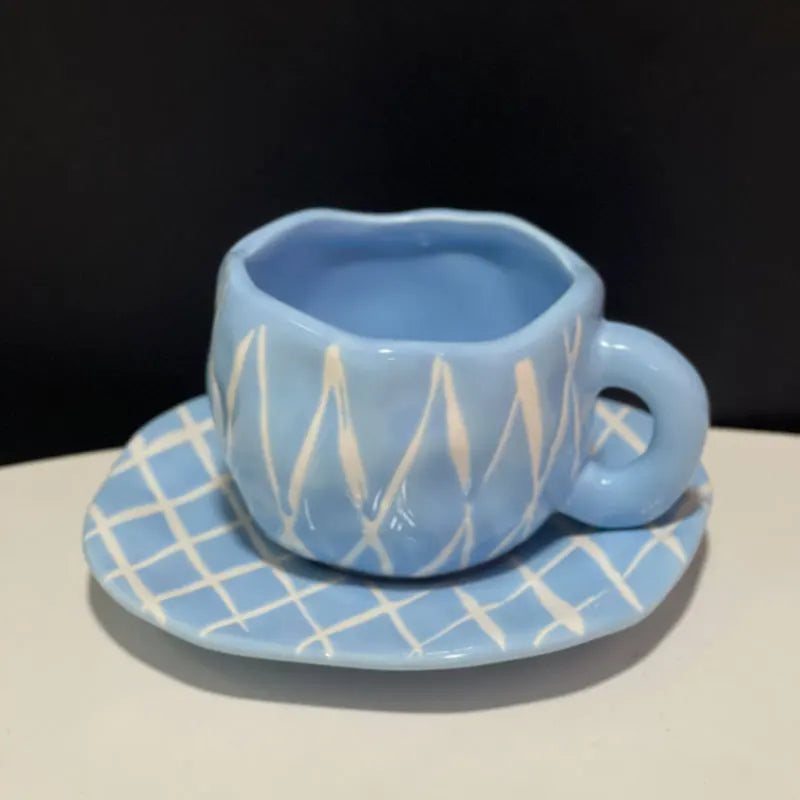 Cloud Handmade Mug with Saucer