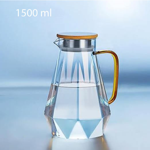 Diamond shape 1.5L Glass Water Bottle Set