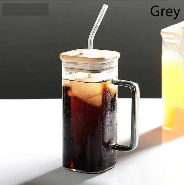 Square Mug With Lid And Straw